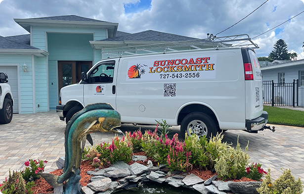 Suncoast Locksmith truck on the job